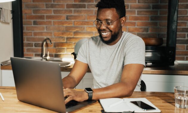 Man Using a Laptop