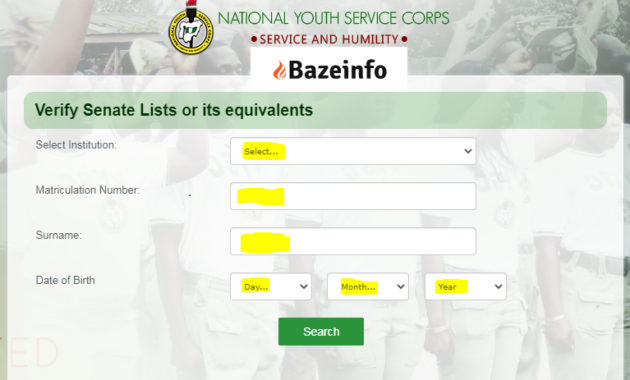 NYSC Senate List